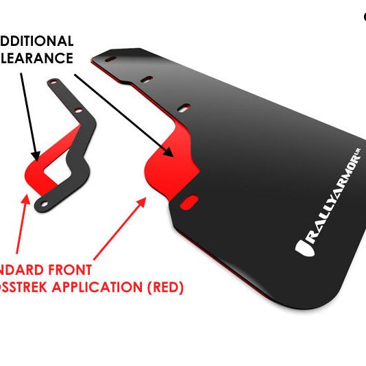 Rally Armor 18-22 Subaru Crosstrek Lift/AT Black UR Mud Flap w/ White Logo-Mud Flaps-Rally Armor-RALMF46-LTUR-BLK/WH-SMINKpower Performance Parts