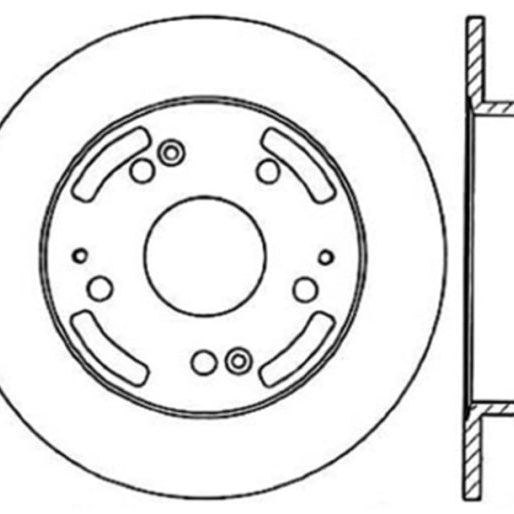 StopTech 02-06 Acura RSX Incl. Type S / 97-01 Integra Type R Slotted & Drilled Left Rear Rotor-Brake Rotors - Slot & Drilled-Stoptech-STO127.40042L-SMINKpower Performance Parts