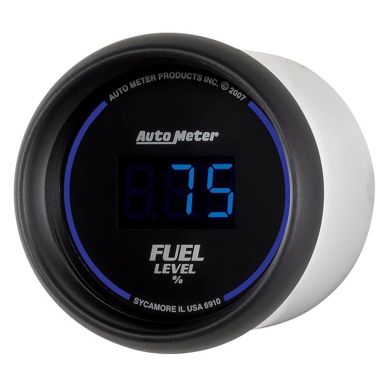 Autometer Cobalt Digital 52.4mm Black Programmable Empty-Full Range Fuel Level Gauge-tuningsupply.com