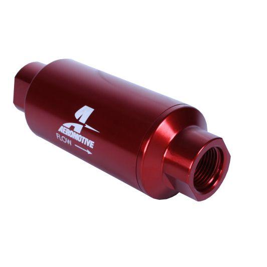 Aeromotive In-Line Filter - (AN-10) 10 Micron Microglass Element Red Anodize Finish-tuningsupply.com