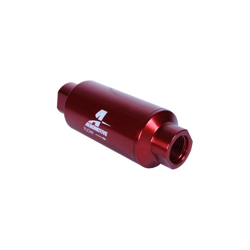 Aeromotive In-Line Filter - (AN-10) 10 Micron Microglass Element Red Anodize Finish-tuningsupply.com