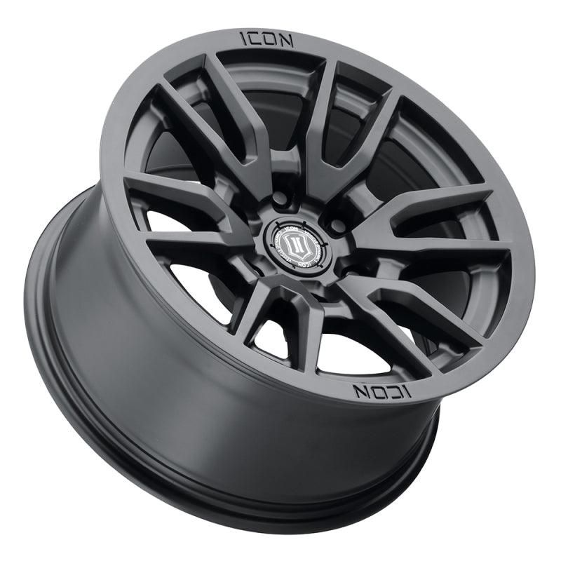 ICON Vector 6 17x8.5 6x135 6mm Offset 5in BS 87.1mm Bore Satin Black Wheel-tuningsupply.com