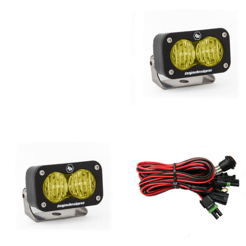 Baja Designs S2 Sport Wide Cornering Pattern Pair LED Work Light - Amber-tuningsupply.com