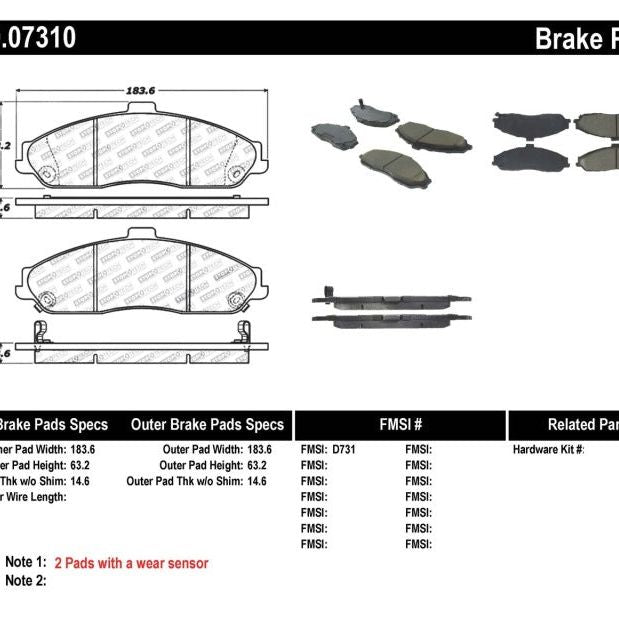 StopTech Performance 04-08 Cadillac XLR/XLR-V / 97-10 Corvette / 05-06 Pontiac GTO Front Brake Pads-Brake Pads - Performance-Stoptech-STO309.07310-SMINKpower Performance Parts