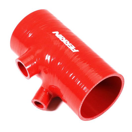 Perrin 2022+ Subaru WRX Red 3in Turbo Inlet Hose w/ Nozzle (Short)-tuningsupply.com