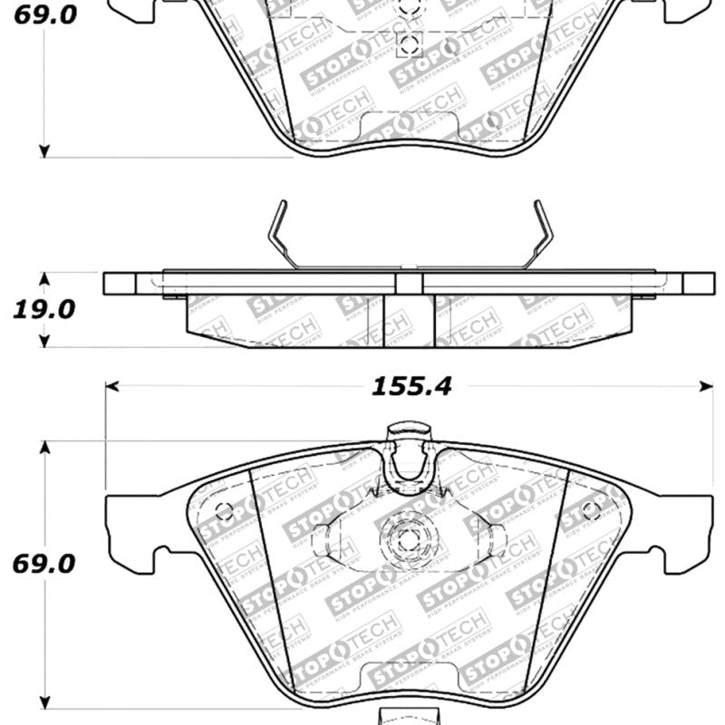 StopTech Performance 11-12 BMW Z4 (E86) / 07-11 335 Series (E90/92/93/F30) Front Brake Pads-Brake Pads - Performance-Stoptech-STO309.09181-SMINKpower Performance Parts