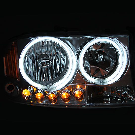 ANZO 2001-2005 Chrysler Pt Cruiser Crystal Headlight Chrome Amber (OE)-tuningsupply.com