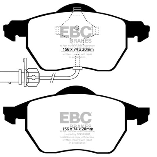 EBC 03-04 Audi A4 1.8 Turbo Redstuff Front Brake Pads-tuningsupply.com