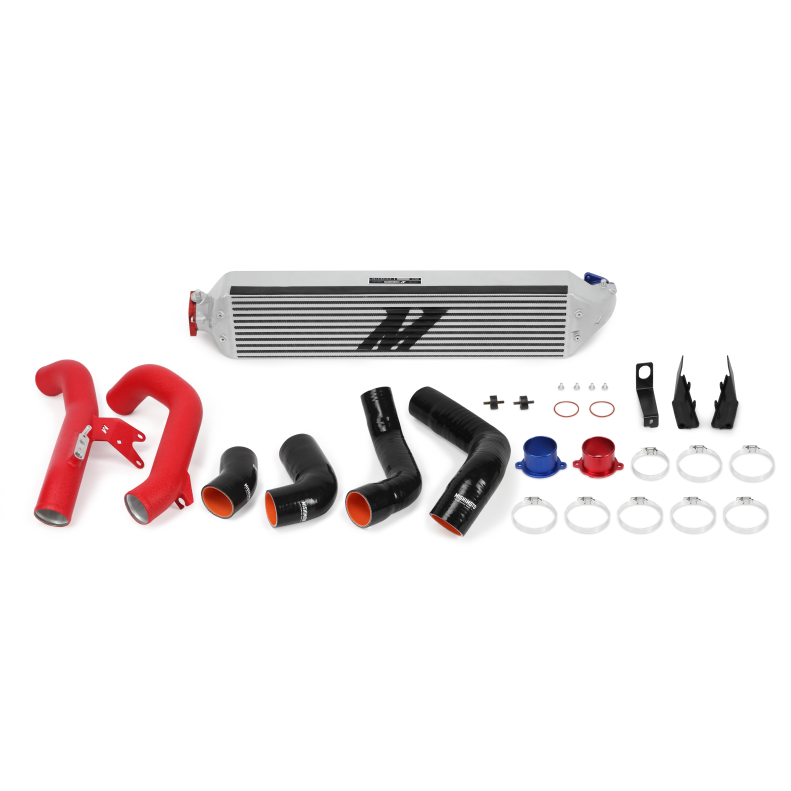 Mishimoto 2016+ Honda Civic 1.5T / 2017+ Honda Civic Si Silver Intercooler Kit w/Red Pipes-Intercooler Kits-Mishimoto-MISMMINT-CIV-16KSLWRD-SMINKpower Performance Parts