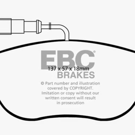 EBC 12+ Fiat 500 1.4 Turbo Abarth Greenstuff Front Brake Pads-tuningsupply.com