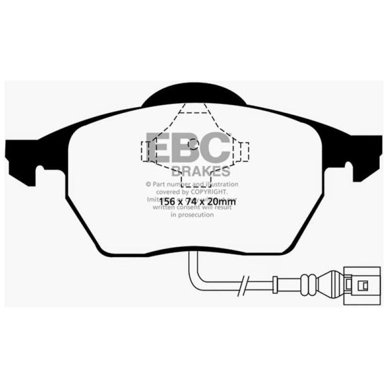 EBC 99-06 Audi TT 1.8 Turbo Yellowstuff Front Brake Pads-tuningsupply.com