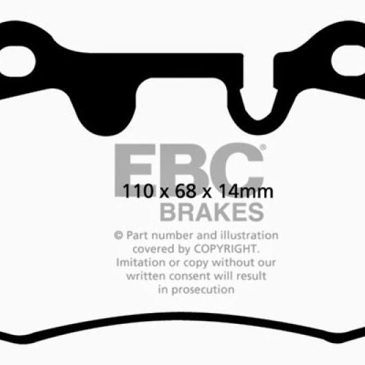 EBC 04-12 Aston Martin DB9 5.9 Redstuff Rear Brake Pads-tuningsupply.com