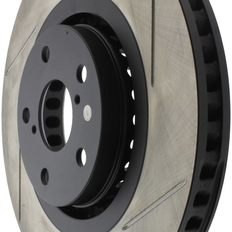 StopTech Power Slot 06 Lexus GS430 / 07-08 Lexus GS350/GS450H / 06-10 IS350 Slotted Left Front Roto-Brake Rotors - Slotted-Stoptech-STO126.44138SL-SMINKpower Performance Parts