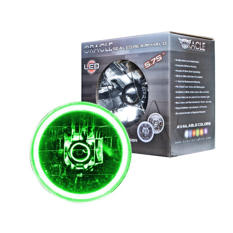 Oracle Pre-Installed Lights 5.75 IN. Sealed Beam - Green Halo SEE WARRANTY-tuningsupply.com