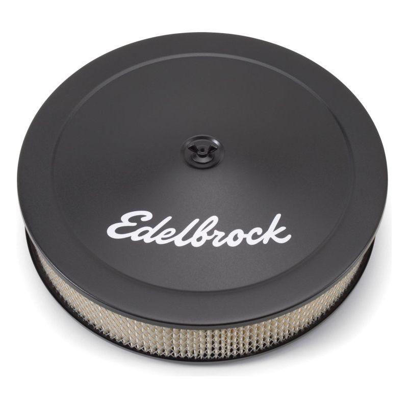 Edelbrock Air Cleaner Pro-Flo Series Round Steel Top Paper Element 14In Dia X 3 75In Dropped Base-tuningsupply.com