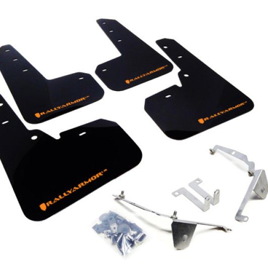 Rally Armor 13-17 Subaru Crosstrek XV Black Mud Flap w/Orange Logo-tuningsupply.com