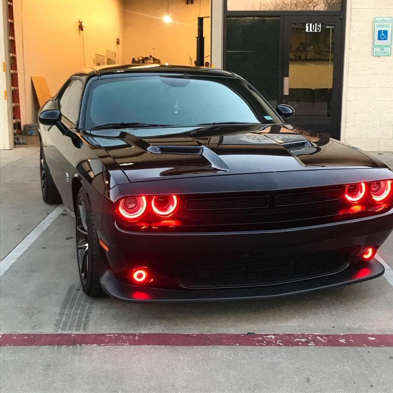 Oracle 15-21 Dodge Challenger Waterproof LED Fog Light Halo Kit - ColorSHIFT SEE WARRANTY-tuningsupply.com