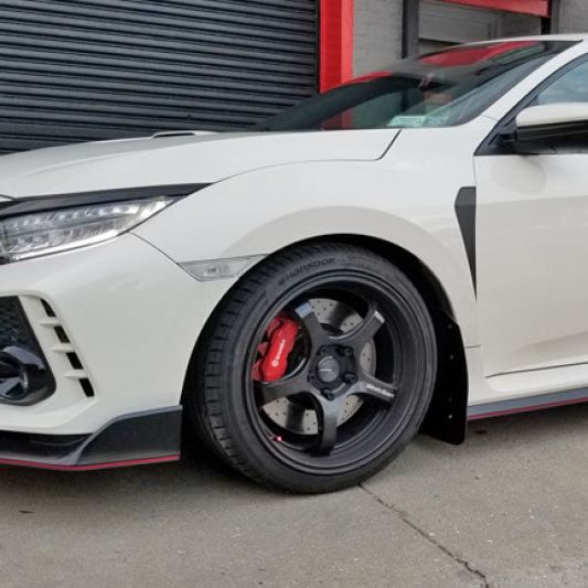 Rally Armor 17-21 Honda Civic Type R Red UR Mud Flap w/ White Logo-Mud Flaps-Rally Armor-RALMF47-UR-RD/WH-SMINKpower Performance Parts