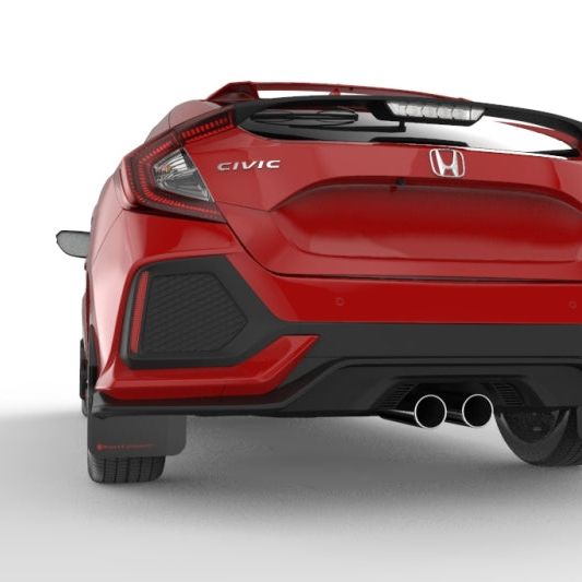 Rally Armor 17-19 Honda Civic Sport & Touring (Hatch) Black UR Mud Flap w/ Red Logo-Mud Flaps-Rally Armor-RALMF51-UR-BLK/RD-SMINKpower Performance Parts