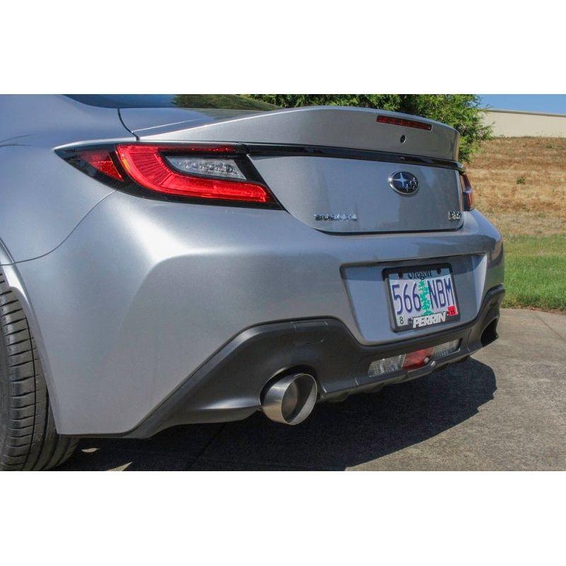 Perrin 2022 BRZ/GR86 Axle Back Exhaust SS (Single Side Exit w/Helmholtz Chamber) - SMINKpower Performance Parts PERPSP-EXT-368BR Perrin Performance