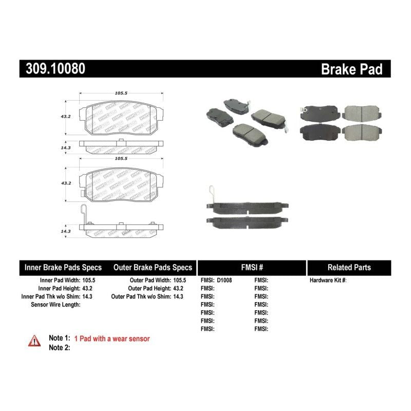 StopTech Performance 04-07 RX-8 Rear Pads-Brake Pads - Performance-Stoptech-STO309.10080-SMINKpower Performance Parts