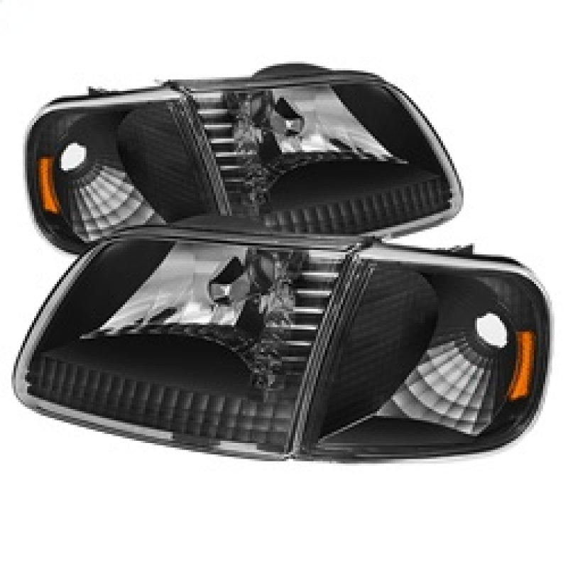 Xtune Ford F150 97-03 / Expedition 97-02 Crystal Headlights w/Corner Black HD-JH-FF15097-SET-AM-BK-Headlights-SPYDER-SPY5070319-SMINKpower Performance Parts