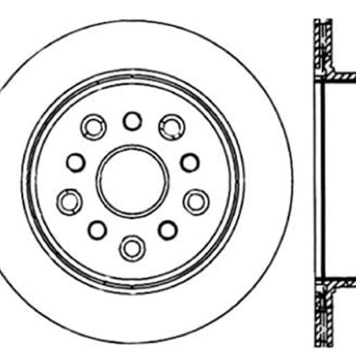 StopTech 5/93-98 Toyota Supra Left Rear Slotted & Drilled Rotor-Brake Rotors - Slot & Drilled-Stoptech-STO127.44105L-SMINKpower Performance Parts