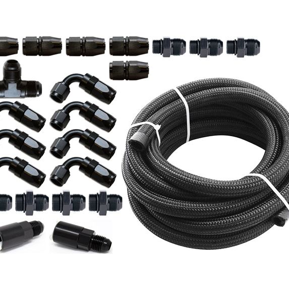 Torque Solution Braided Fuel Line Kit for -6 Aeromotive FPR: Subaru WRX 02-14 / Subaru STI 07-18-Fuel Rails-Torque Solution-TQSTS-SU-6FLK-AM-SMINKpower Performance Parts