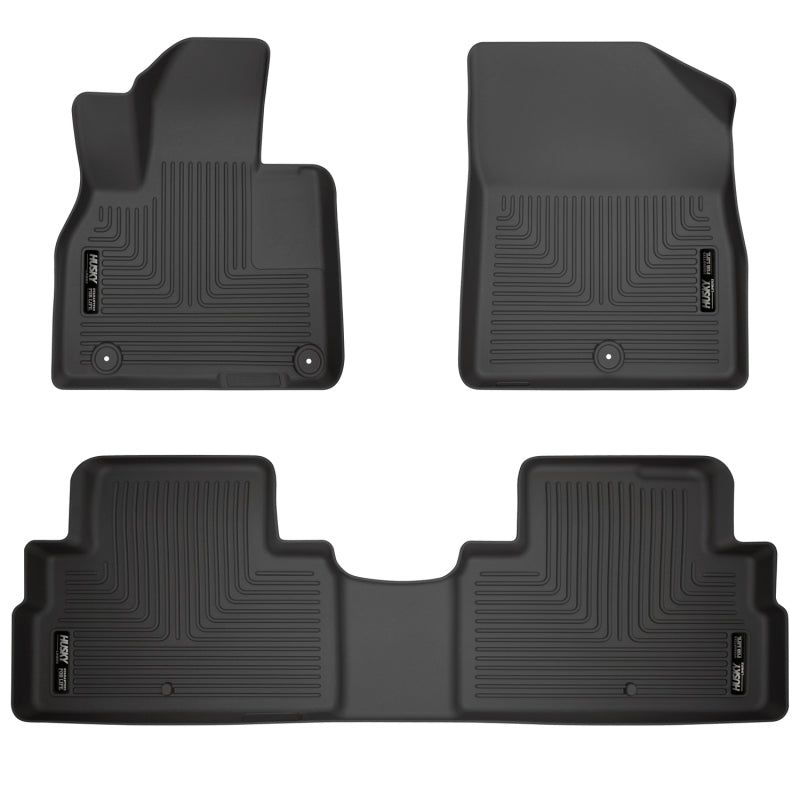 Husky Liners 20-22 Hyundai Palisade Weatherbeater Black Front & 2nd Seat Floor Liners-tuningsupply.com