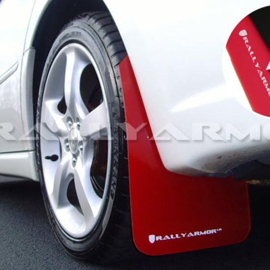 Rally Armor 05-09 Subaru Legacy / Outback Red UR Mud Flap w/White Logo-tuningsupply.com