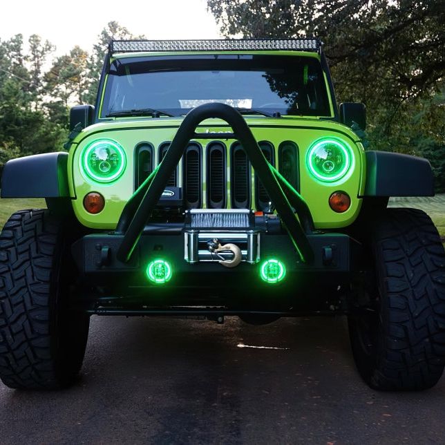 Oracle 7in High Powered LED Headlights - Black Bezel - ColorSHIFT No Controller SEE WARRANTY-tuningsupply.com