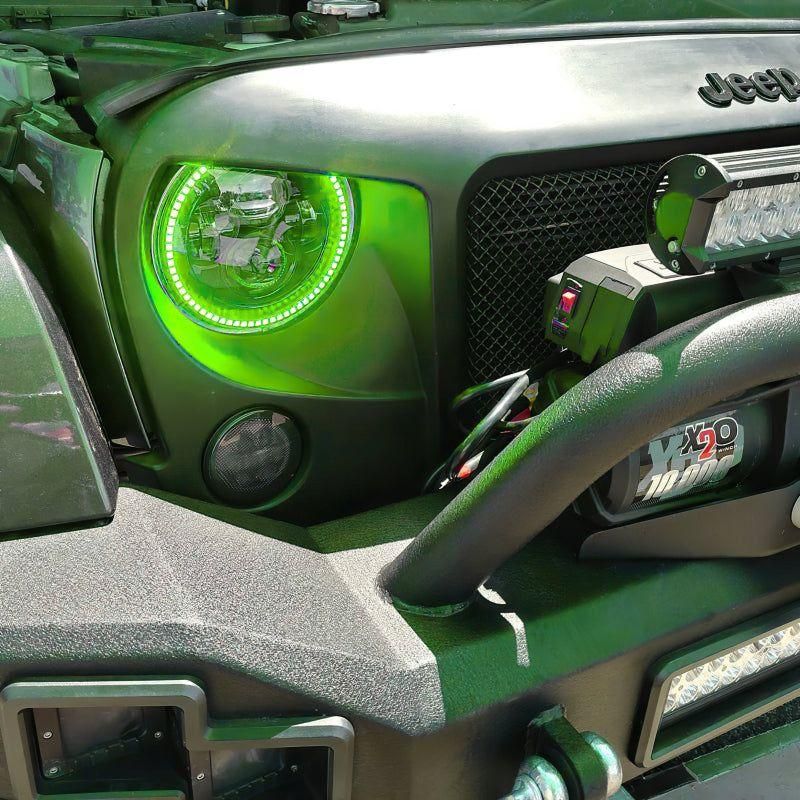 Oracle 7in High Powered LED Headlights - Black Bezel - ColorSHIFT No Controller SEE WARRANTY-tuningsupply.com