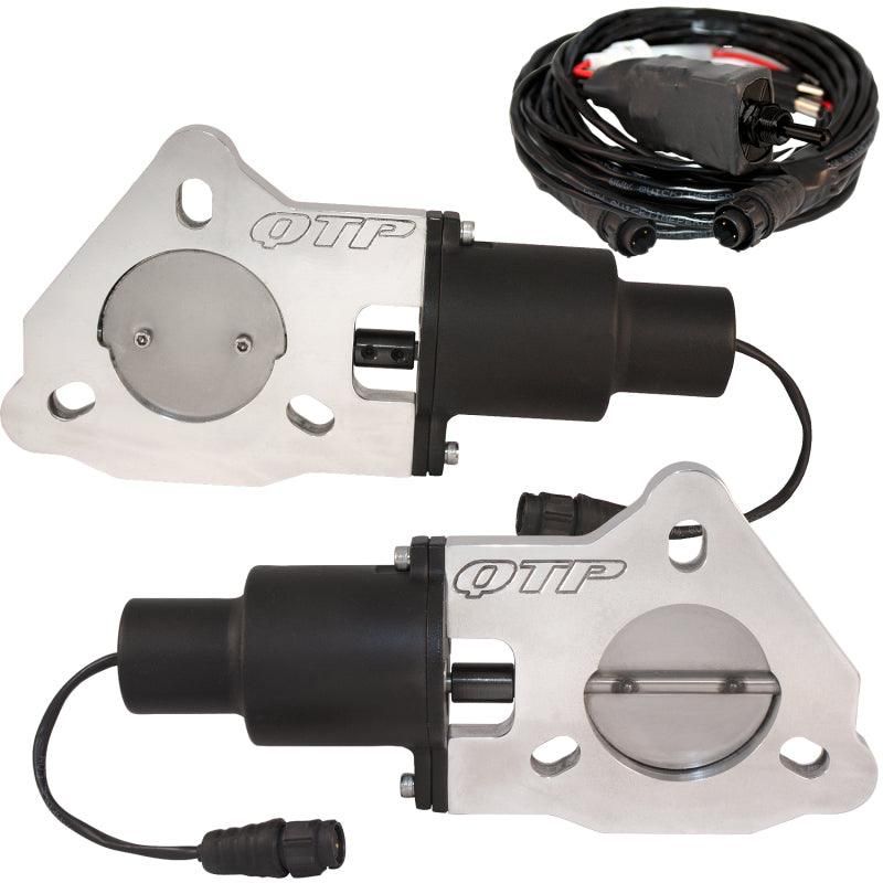 QTP 2.5in Bolt-On QTEC Dual Electric Cutout Valves - Pair - SMINKpower Performance Parts QTPQTEC50 QTP