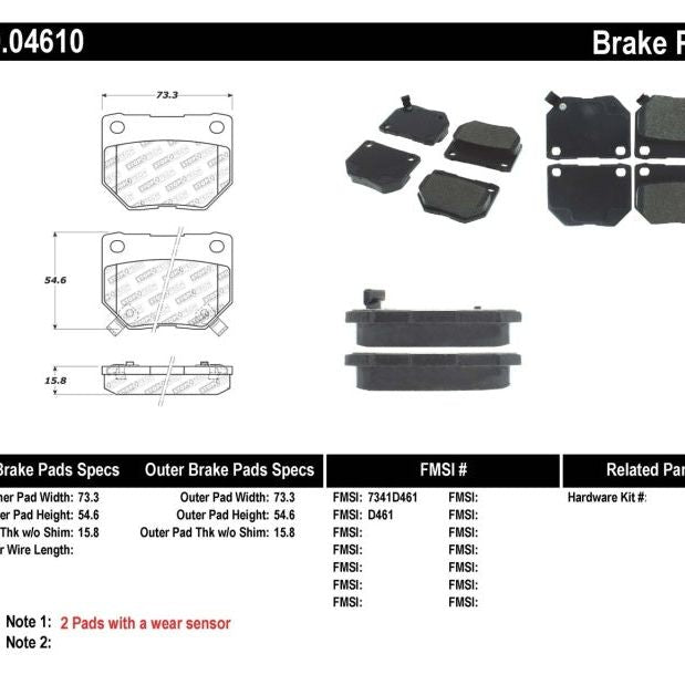 StopTech Performance 06-07 WRX Rear Brake Pads-Brake Pads - Performance-Stoptech-STO309.04610-SMINKpower Performance Parts