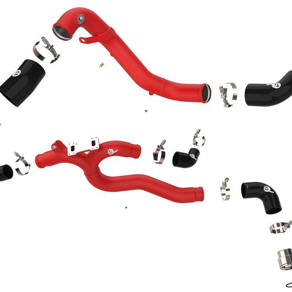 AFE 18-21 Kia Stinger V6-3.3L BladeRunner Alum Hot/Cold Charge Pipe Kit Red-tuningsupply.com