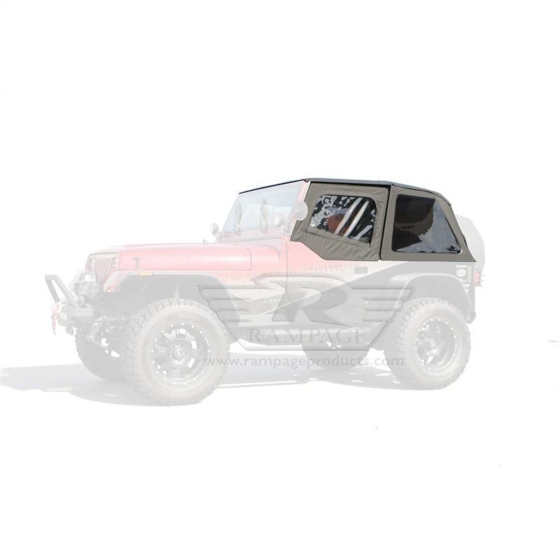 Rampage 1992-1995 Jeep Wrangler(YJ) Frameless Soft Top Kit - Black Diamond-Soft Tops-Rampage-RAM109435-SMINKpower Performance Parts