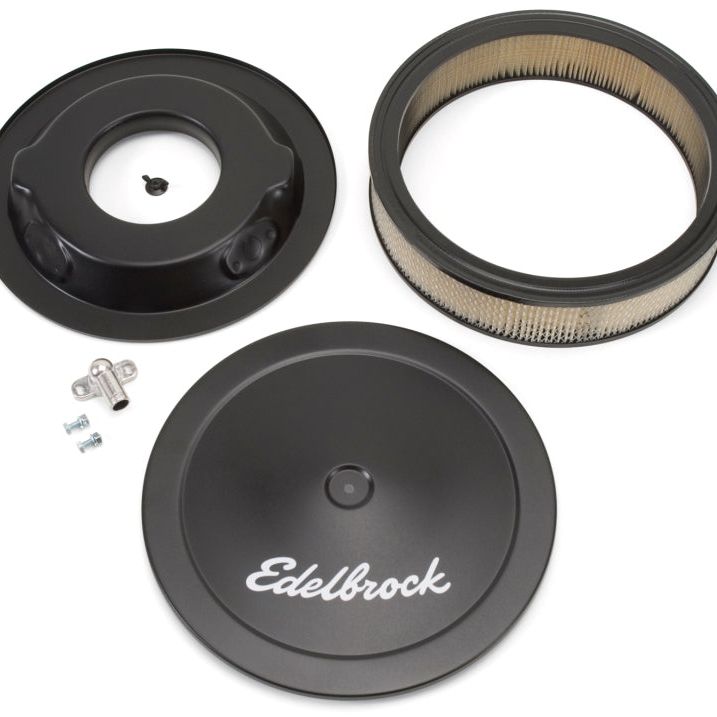 Edelbrock Air Cleaner Pro-Flo Series Round Steel Top Paper Element 14In Dia X 3 75In Dropped Base-tuningsupply.com