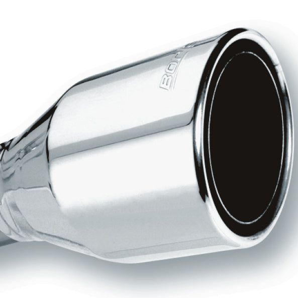 Borla 2.5in Inlet 4.5in Round Rolled Angle Cut Phantom X 7.75in Long Embossed Universal Exhaust Tips-tuningsupply.com