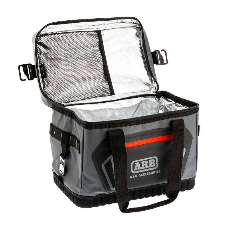 ARB Cooler Bag Charcoal w/ Red Highlights 15in L x 11in W x 9in H Holds 22 Cans-tuningsupply.com