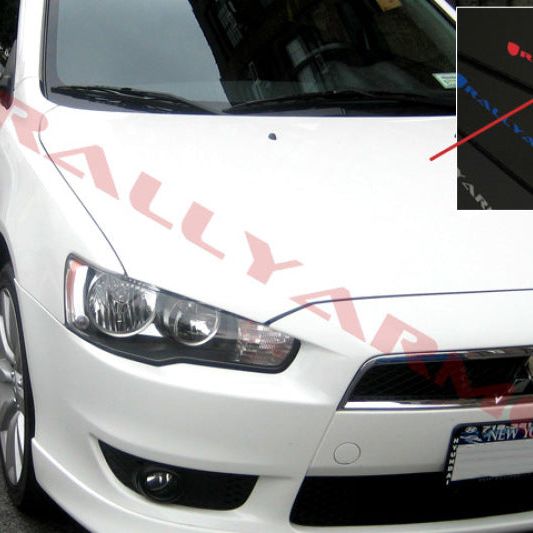 Rally Armor 07-17 Mitsubishi Lancer Black UR Mud Flap w/ Red Logo-Mud Flaps-Rally Armor-RALMF8-UR-BLK/RD-SMINKpower Performance Parts