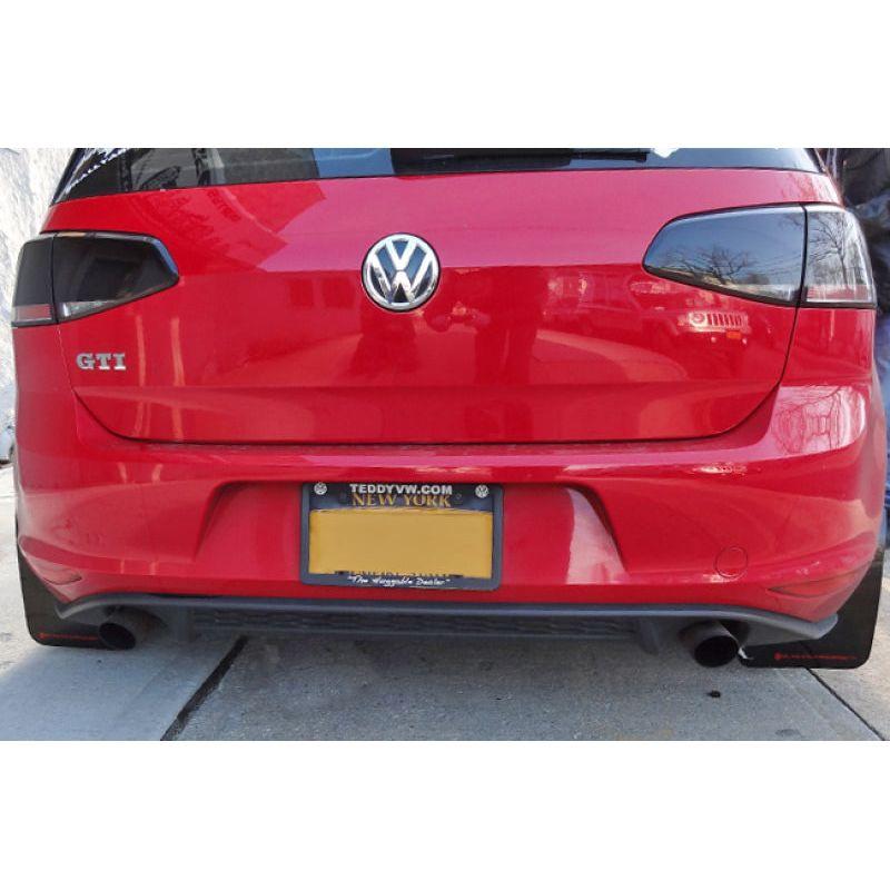 Rally Armor 15-21 VW Golf/GTI/TSI Black UR Mud Flap w/ Red Logo-Mud Flaps-Rally Armor-RALMF37-UR-BLK/RD-SMINKpower Performance Parts