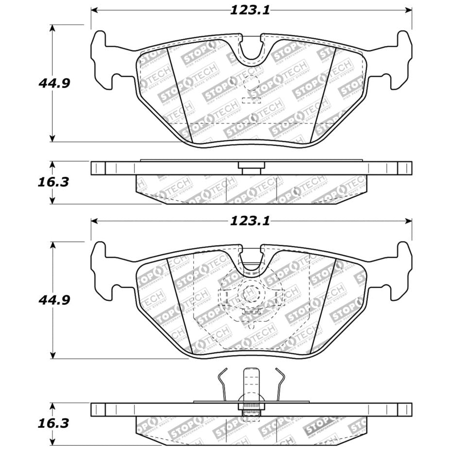 StopTech Performance 87-99 BMW M3 / 89-93 M5 / 98-02 Z3 Rear Street Performance Brake Pads-Brake Pads - Performance-Stoptech-STO309.03960-SMINKpower Performance Parts