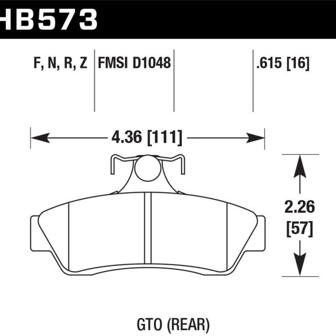 Hawk 04-06 Pontaic GTO HPS 5.0 Rear Brake Pads-tuningsupply.com