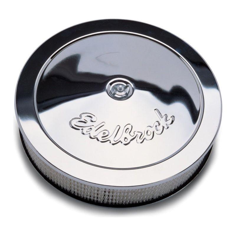 Edelbrock Air Cleaner Pro-Flo Series Round Steel Top Paper Element 14In Dia X 3 75In Dropped Base-tuningsupply.com