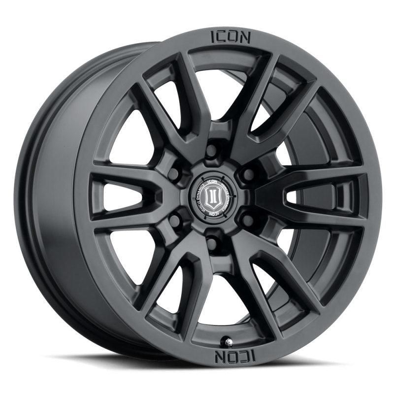 ICON Vector 6 17x8.5 6x135 6mm Offset 5in BS 87.1mm Bore Satin Black Wheel-tuningsupply.com