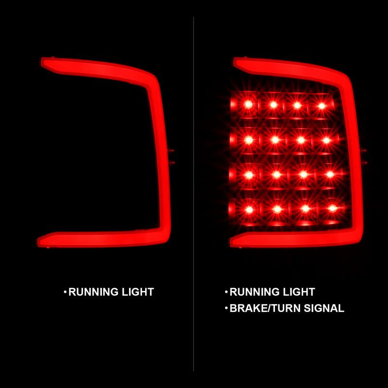 ANZO 2009-2018 Dodge Ram 1500 LED Taillight Plank Style Black w/Smoke Lens-tuningsupply.com