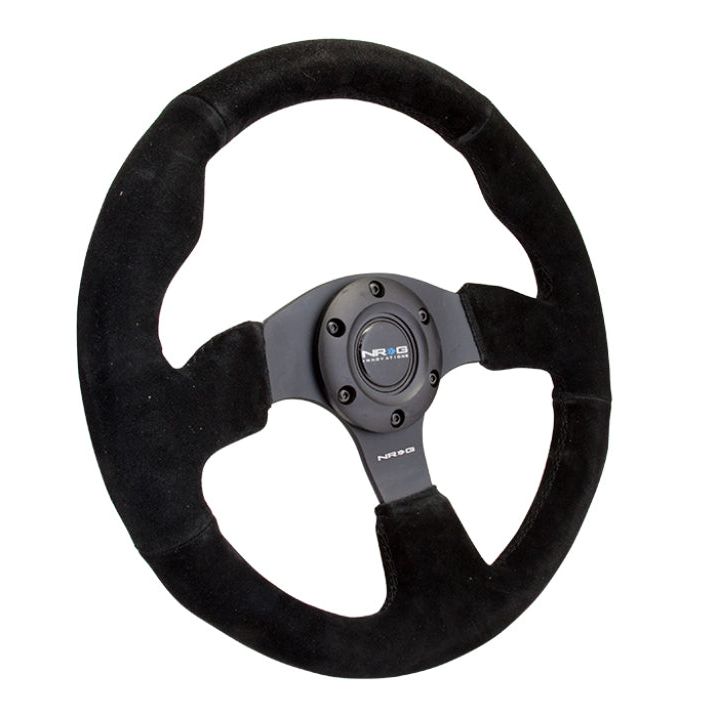 NRG Reinforced Steering Wheel (320mm) Suede w/Black Stitch-tuningsupply.com