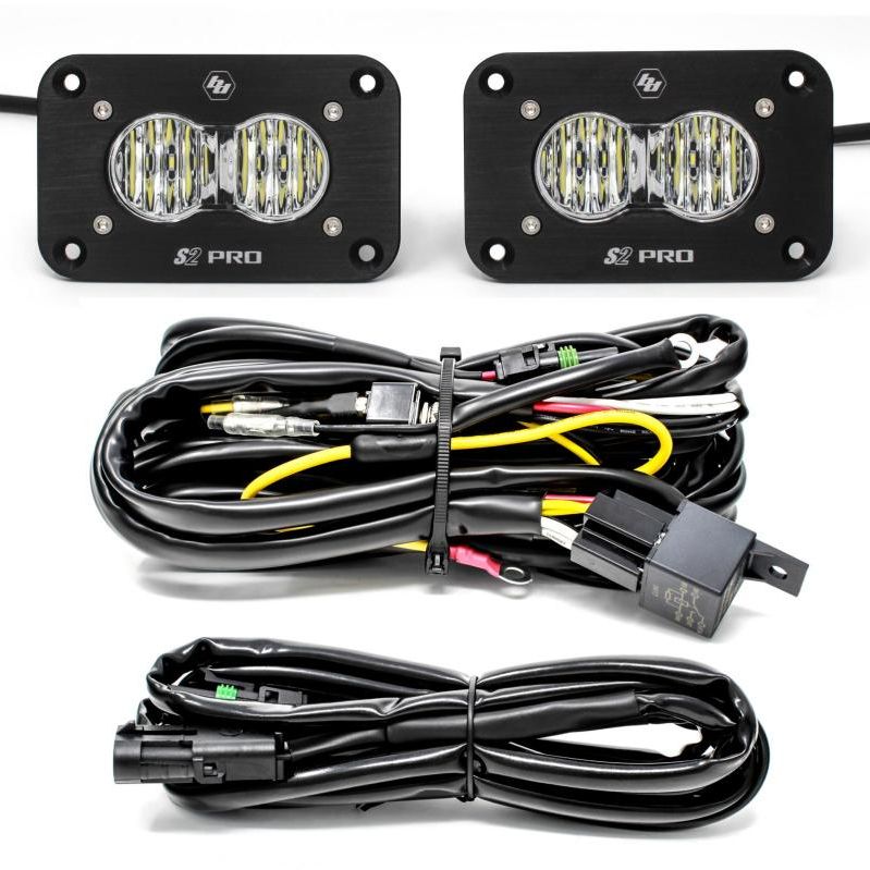 Baja Designs S2 Pro Wide Cornering Pair Flush Mount LED Light Pod Kit-tuningsupply.com