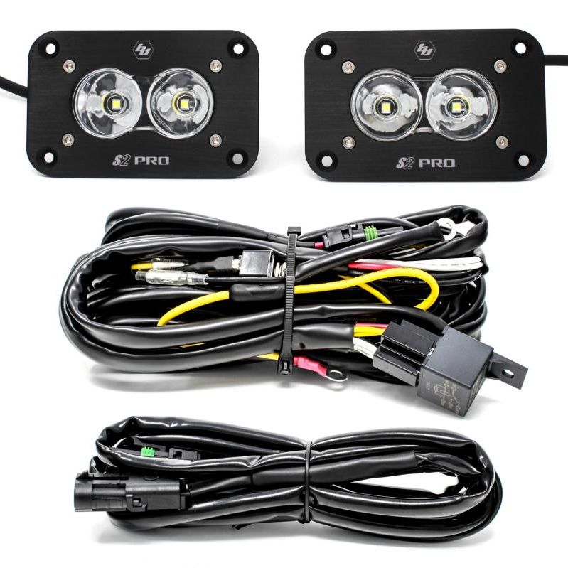 Baja Designs S2 Pro Flush Mount LED Light Pod Kit Work/Scene Pattern - Pair-tuningsupply.com