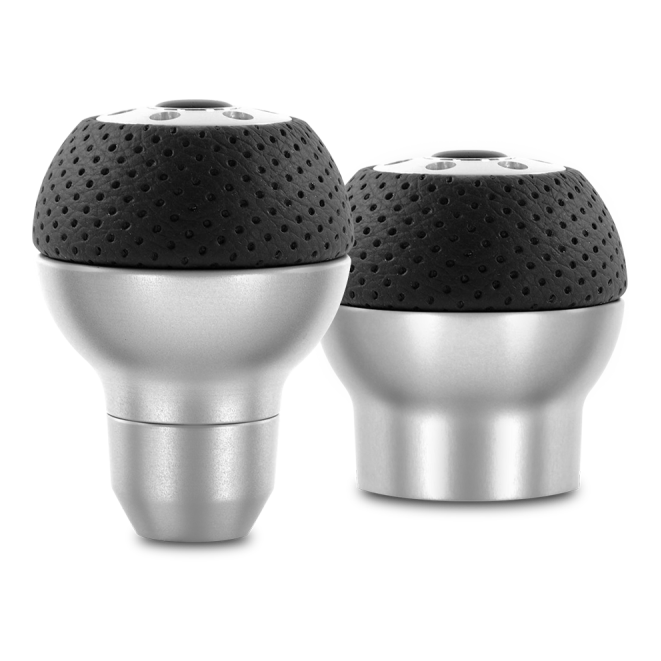 Momo Race Shift Knob - Aluminum, Black Airleather Insert-tuningsupply.com